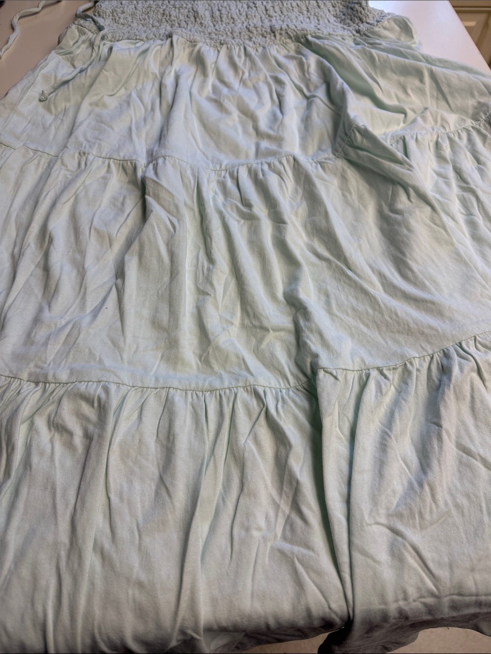 Free People Light Green Textured Tiered Maxi Dress XL - Picture 6 of 7